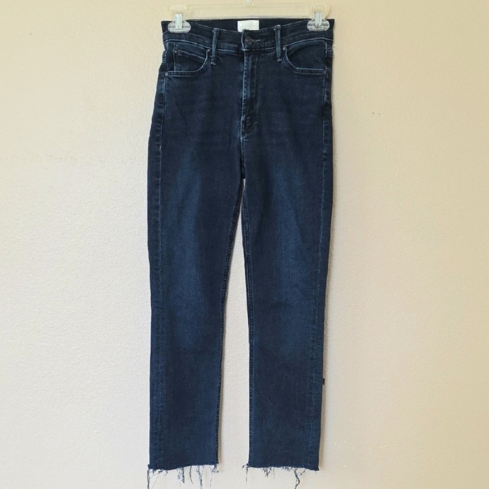 MOTHER Womens The Mid Rise Dazzler Ankle Fray Denim Jeans - Size 24